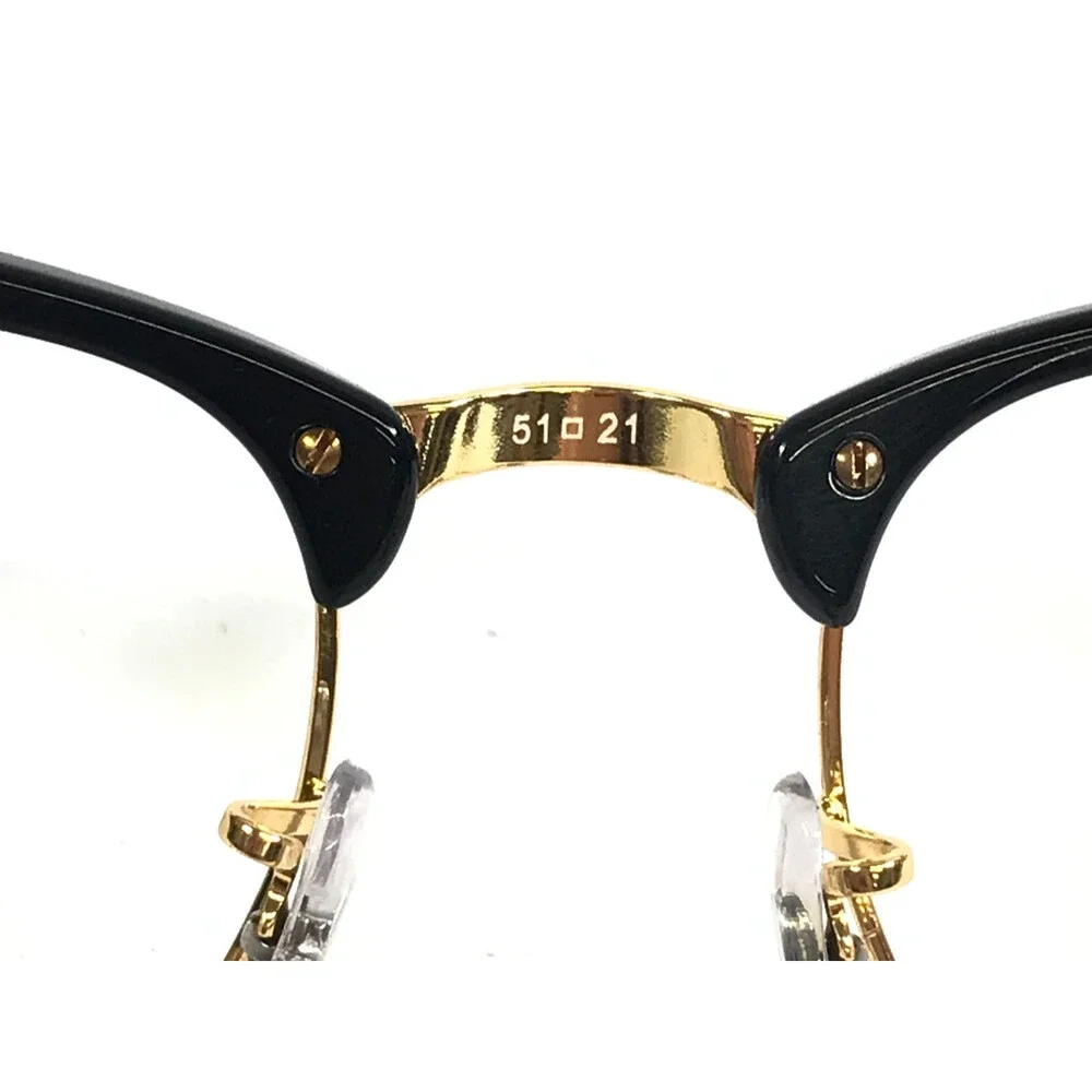 Ray-Ban Eyeglasses Frames RB3016 CLUBMASTER W0365 Black Gold Full Rim 51-21-145